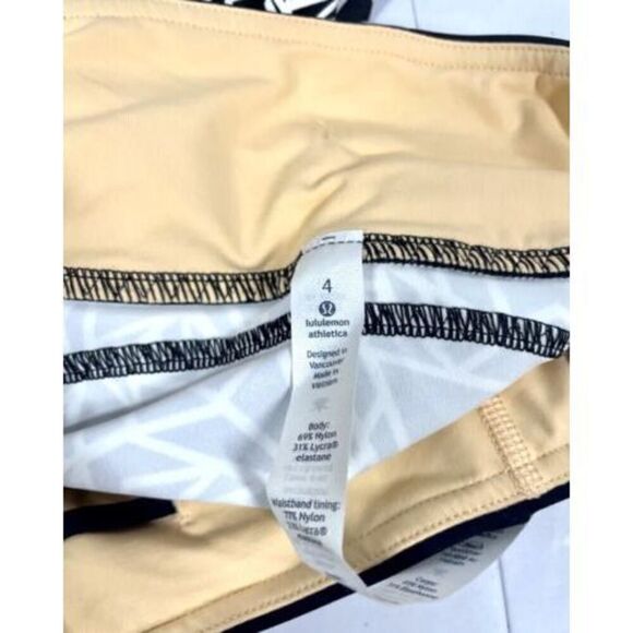 Lululemon Real Quick Crop Pants Full On Luxtreme POSEY Black White Women Size 4 - Picture 2 of 6